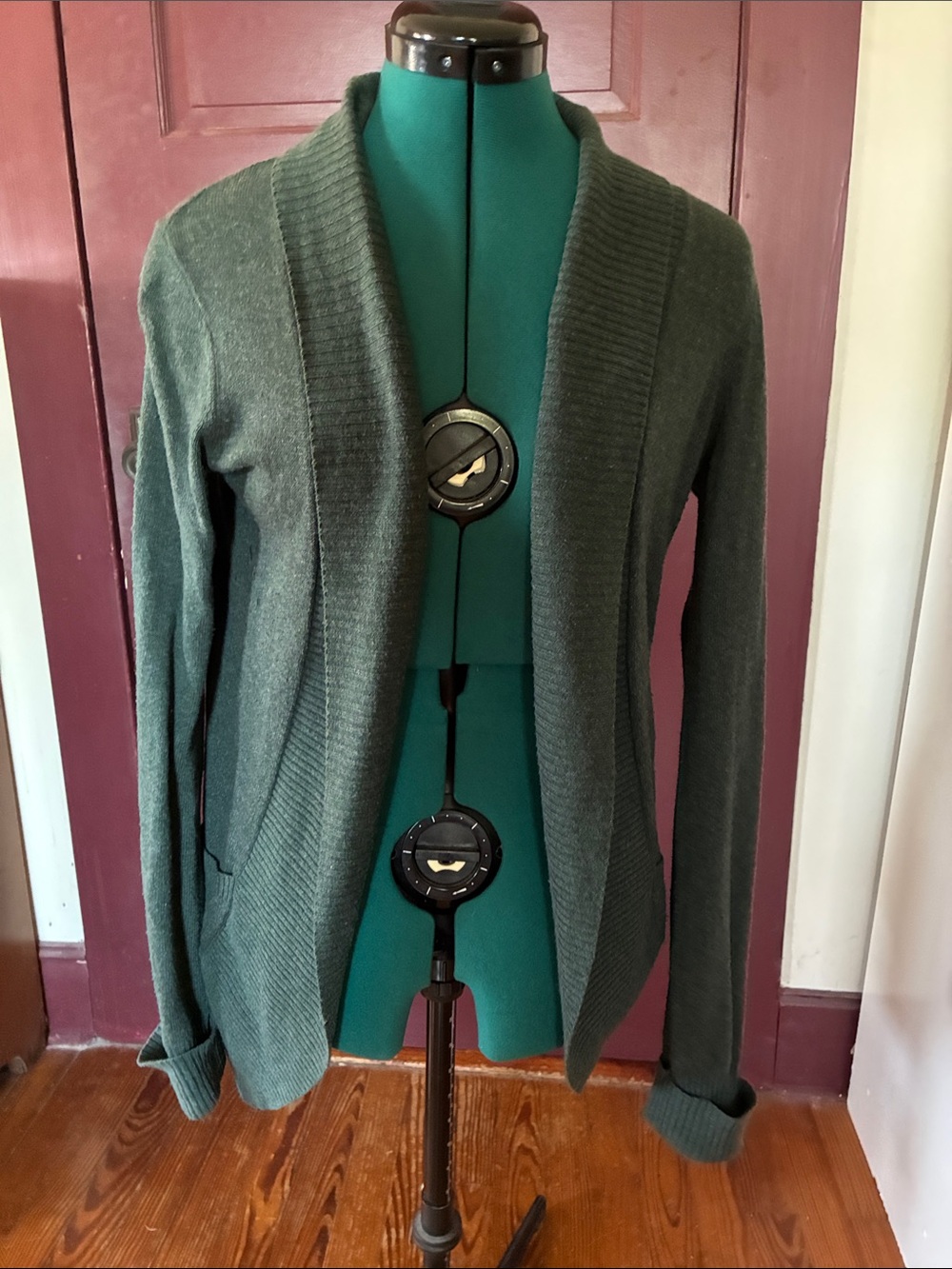silence + noise Forest Green Open-Front Cardigan